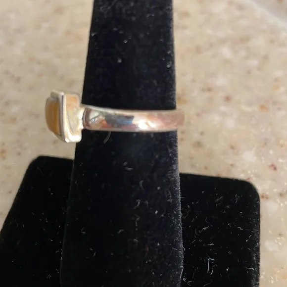 Sterling Silver Square Tigers Eye Ring - Picture 2 of 5